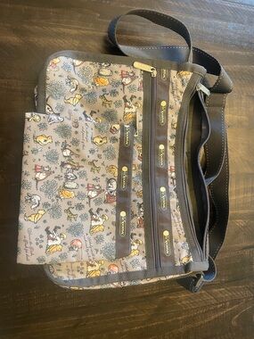 Lesportsac Gray Winnie the Pooh Print Crossbody Bag
